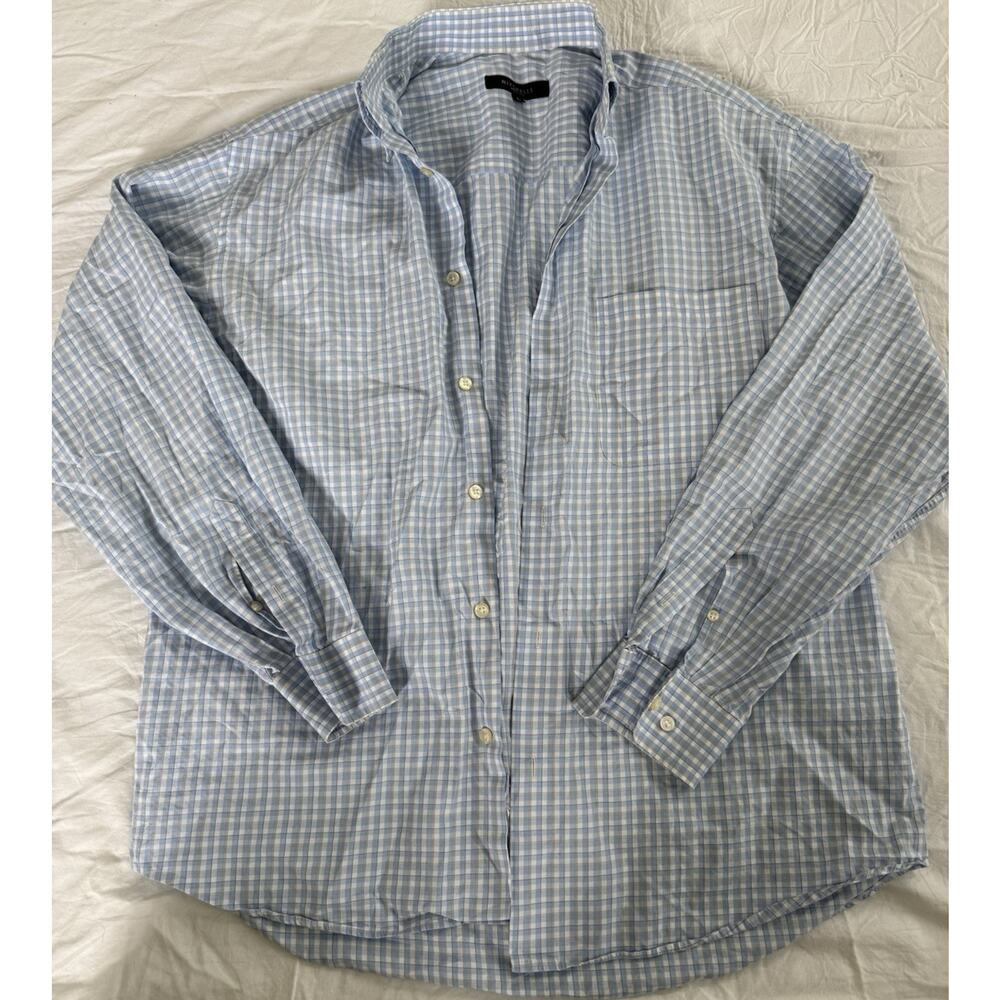 Mitchells Made in Italy Plaid Collared Button-Up Shirt Long Sleeve Size L